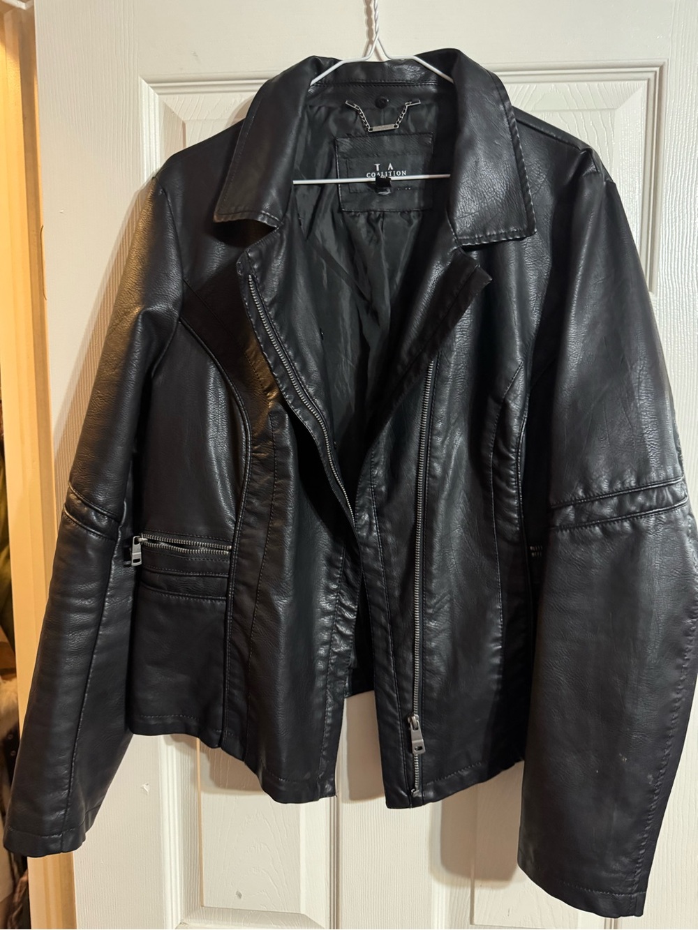 Vintage LA Coalition Black Faux Leather Moto